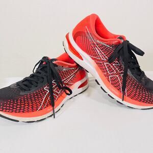 ASICS Women Running Shoes Size 9 GEL-STRATUS Black Neon Pink Gym Trainer Sneaker
